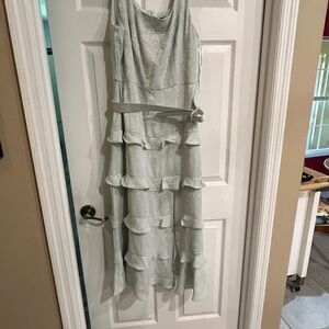 Light green tired maxi gown size 14 by Maison Tara NWOT